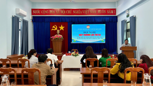 Xã Quế Sơn hội nghị hiệp thương lần thứ ba để lập danh sách những người đủ tiêu chuẩn ứng cử đại biểu HĐND xã nhiệm kỳ 2026-2031