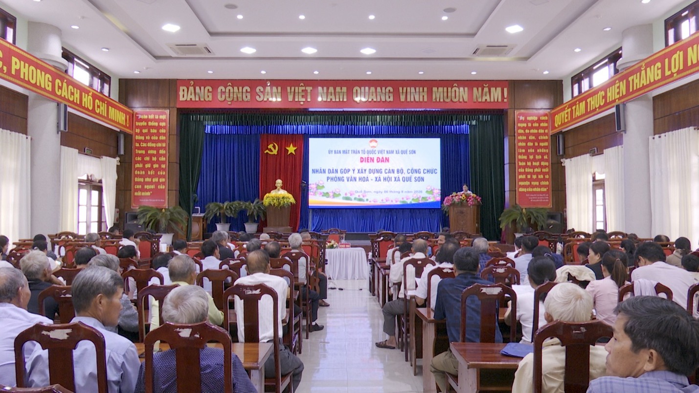 Diễn đàn “Nhân dân góp ý xây dựng cán bộ, công chức Phòng Văn hóa – Xã hội xã Quế Sơn về lĩnh vực an sinh xã hội”